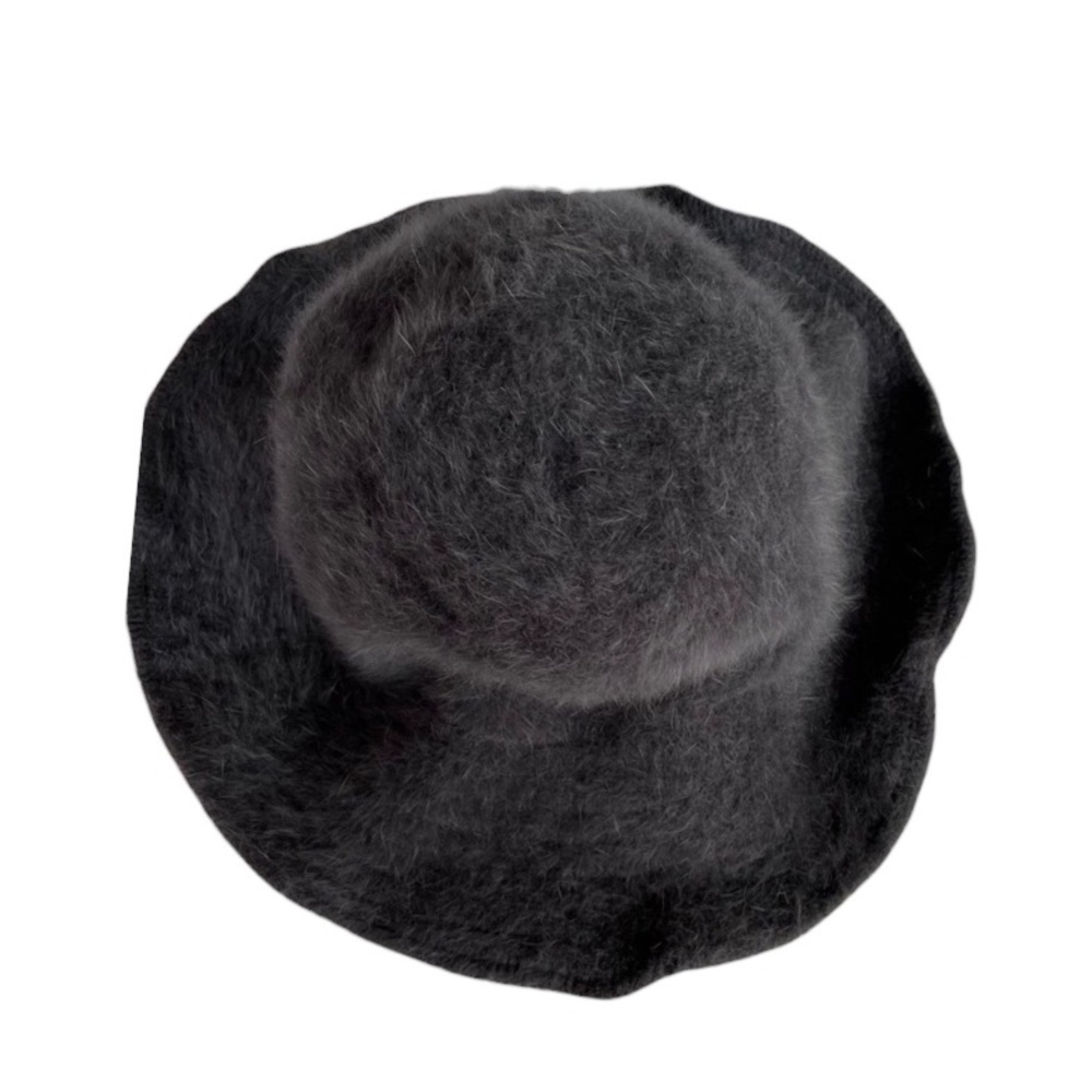Fuzzy Bucket Hat Gray Angora and Nylon By Hat Attack